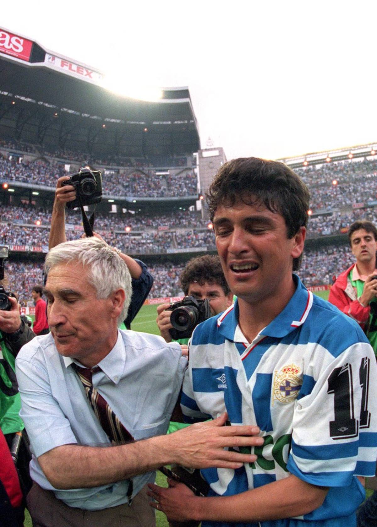 Arsenio y Bebeto en la celebración del título de Copa de 1995 (Foto: Cordon Press)