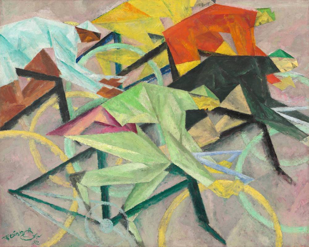 Das Radrennen (1912) de Lyonel Feininger, obra expresionista