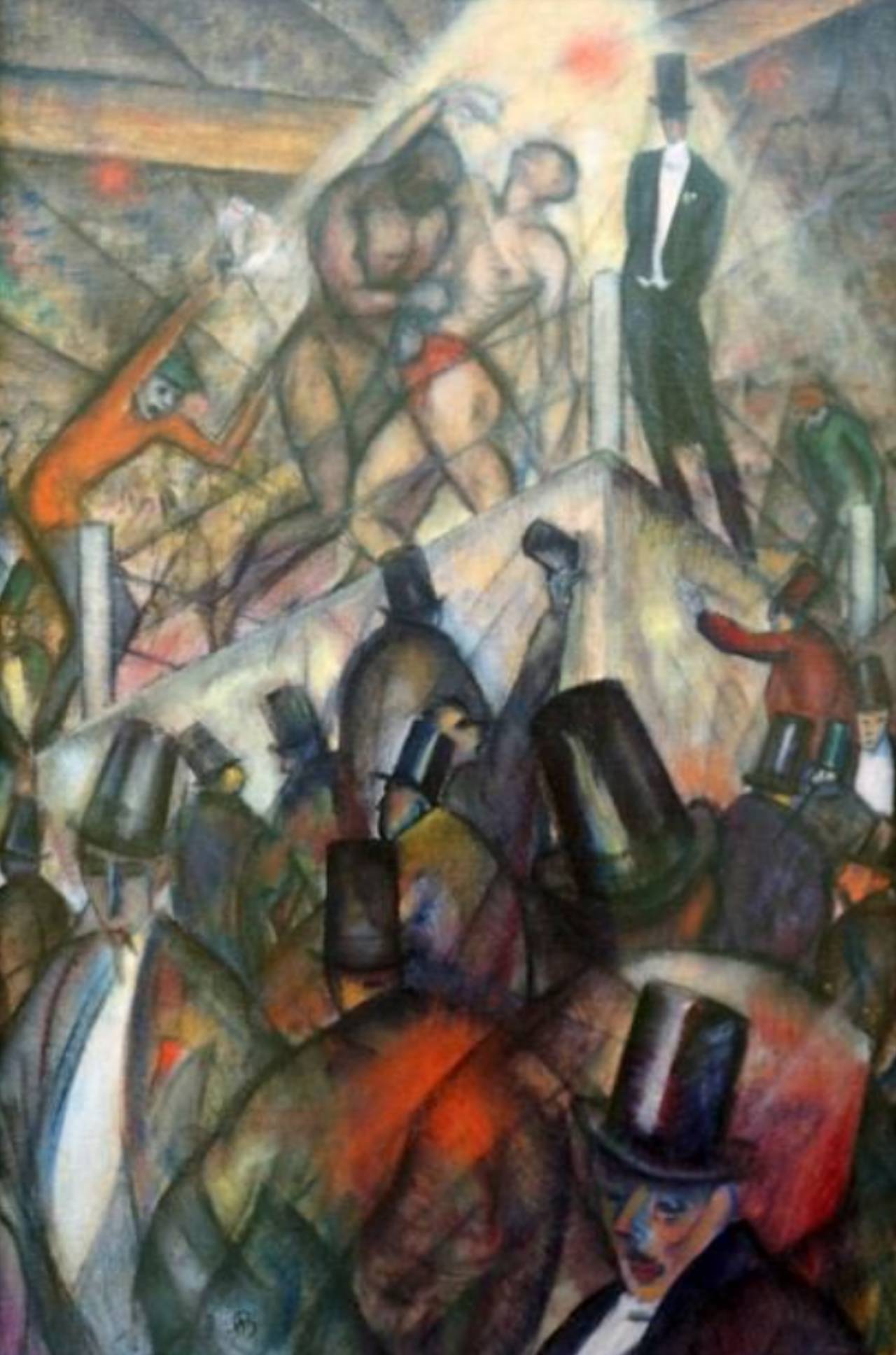 Boxkampf (1913) de Albert Bloch, obra expresionista