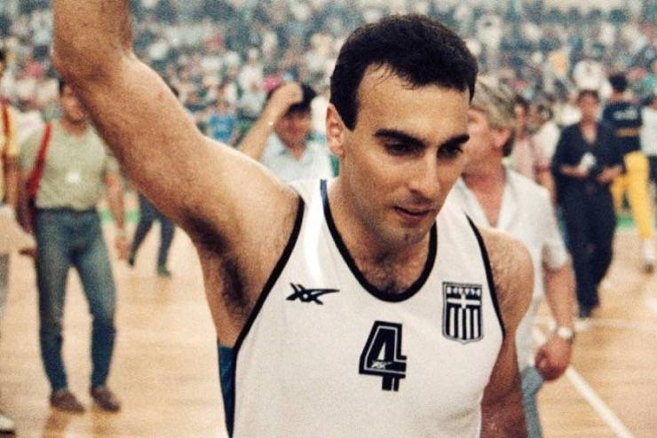 Nikos Galis con la selección griega