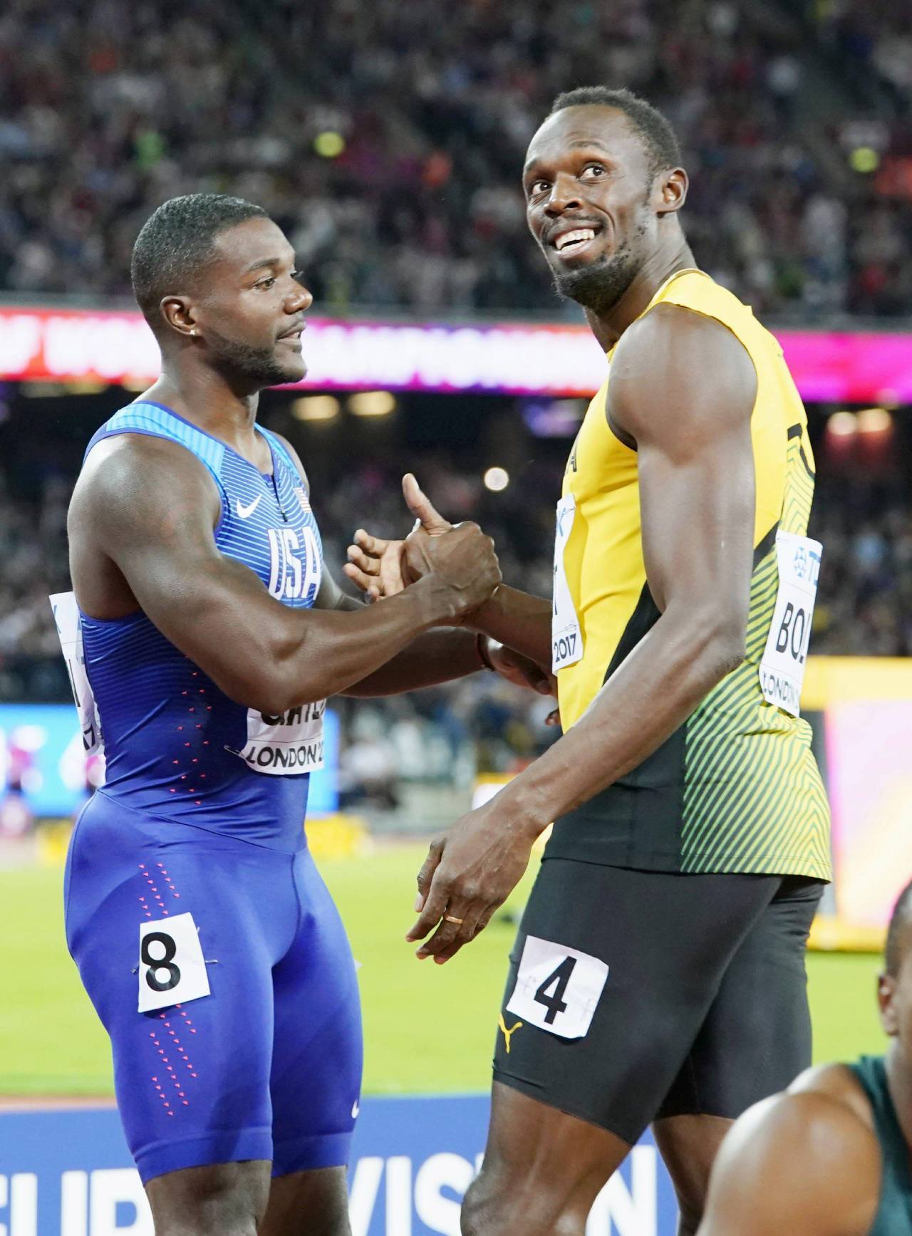 Justin Gatlin y Usain Bolt (Foto: Cordon Press)