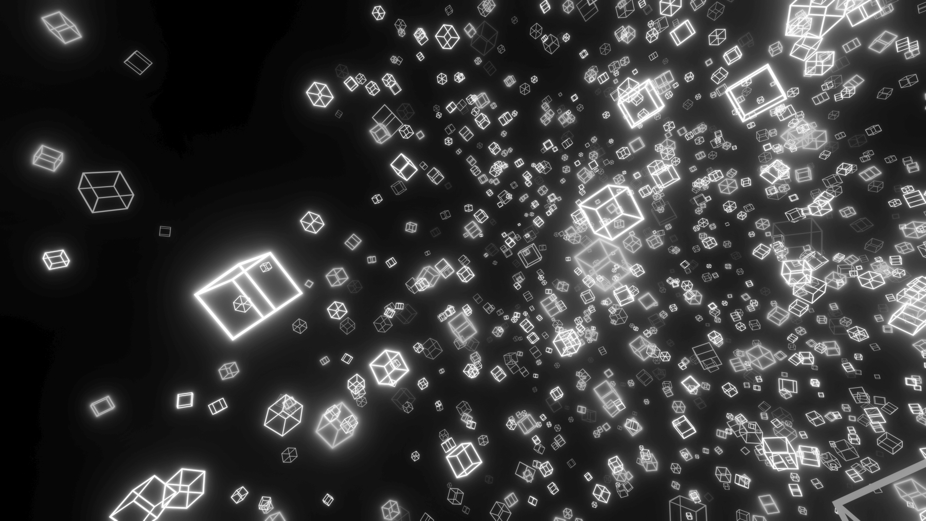 representacion 3d de confeti brillante con fondo negro oscuro abstracto