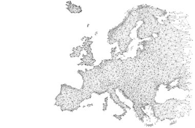 Europe map low poly gray