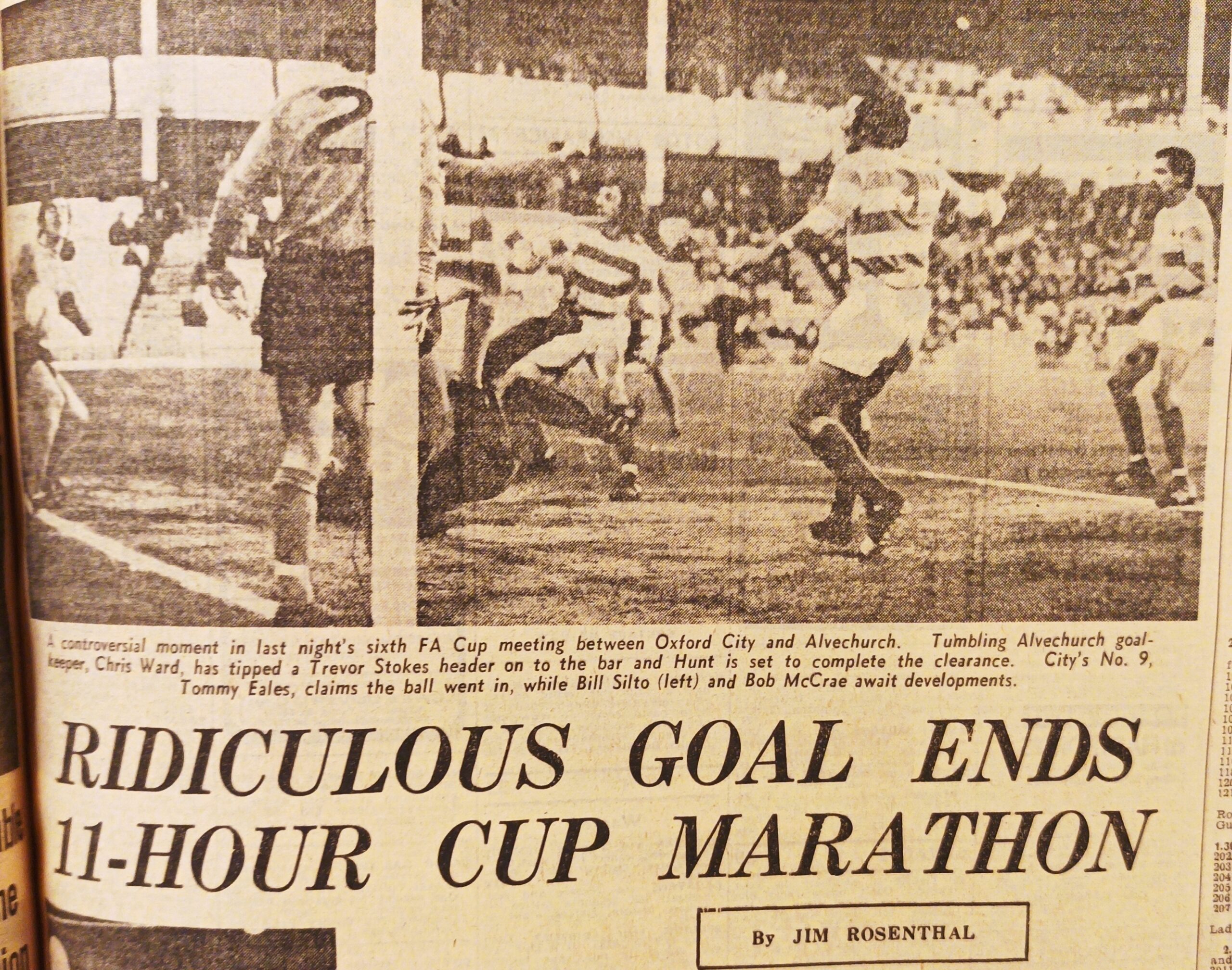 La eliminatoria interminable: Alvechurch vs Oxford City, noviembre de 1971 2 Ridiculous goal ends Marathon31 copy
