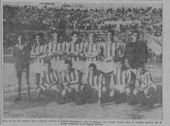 La proletaria historia del Atlético Baleares 8 Once titular del Atlético Baleares que logró el ascenso a Segunda en 1961 frente al Amistad. (Foto: Diario Balear)